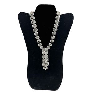 Vtg 50s Crown Trifari Silver Tone Necklace